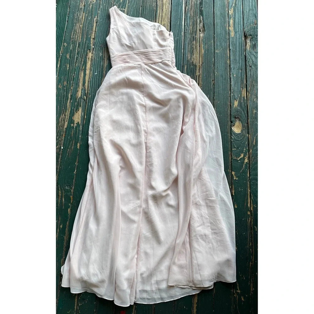 Azazie Blush Pink One Shoulder Chiffon Bridesmaid‎ Formal Dress A4 Gown